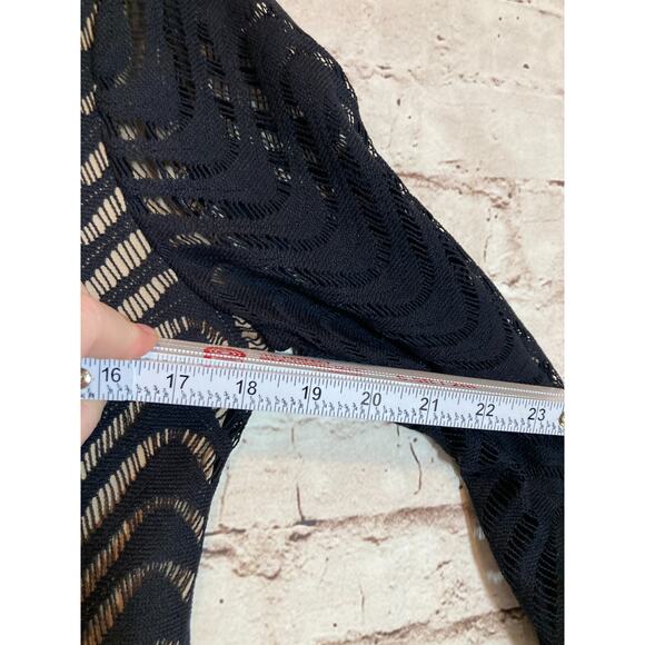 Emma & Michele Dress Womens Medium Black All Over Embroidered Lace Stretch - Picture 10 of 15